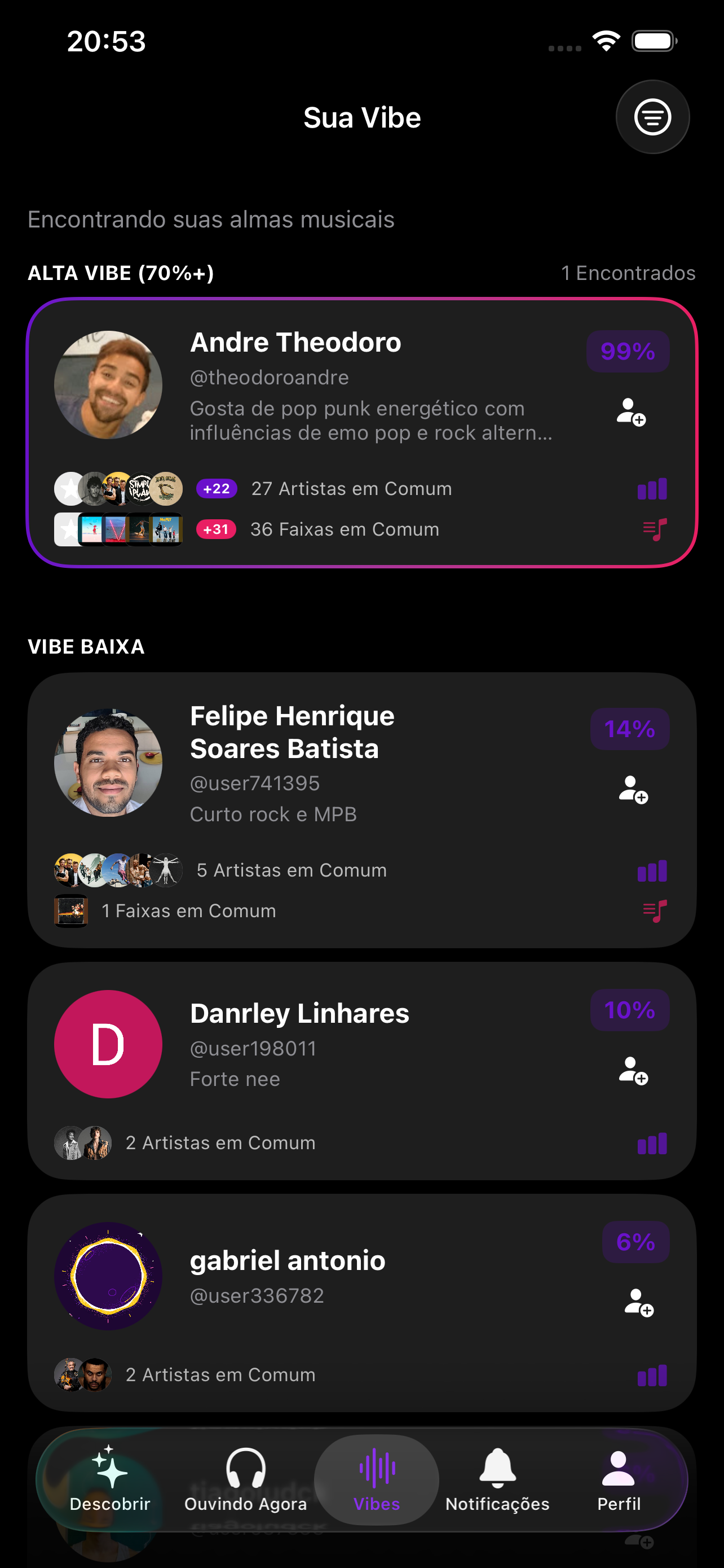 Lista de vibes